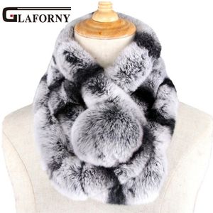 Glaforny winter bever konijn wollen sjaal kraag dame winter warme bont sjaal otter konijn haar kraag set groothandel D19011106
