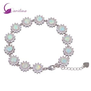 Glam Luxe Mysterious 925 Sterling Silver Rookage CZ White Fire Opal Bracelets For Teen Girls 22cm 8 85 pouces B461284D