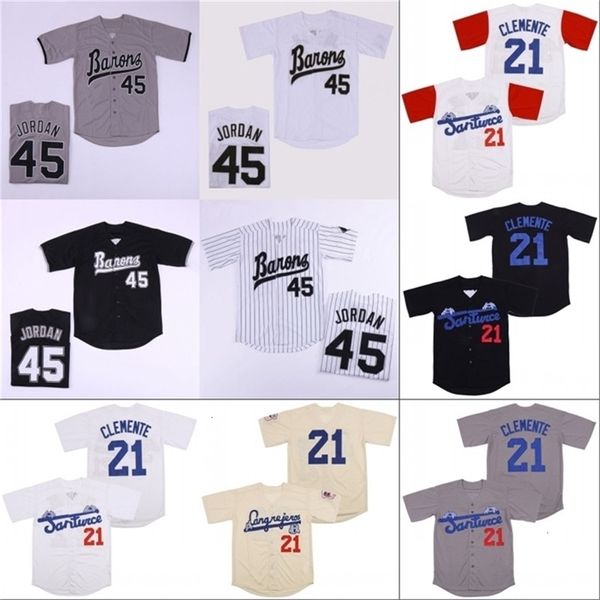 GlaMit Hommes Birmingham Barons Michael 45 Jersey 21 Santurce Crabbers Porto Rico Josh GISBON 20 Homestead Grays Negro League Film Baseball Jersey