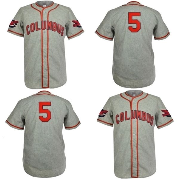 GlaMitNess Columbus Red Birds 1950 Road Jersey Shirt Personnalisé Hommes Femmes Jeunes Maillots De Baseball N'importe Quel Nom Et Numéro Double Couture