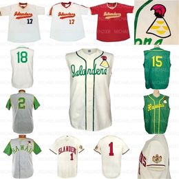 GlaMitNess Hawaii Islanders 1980's 1962 1970 1961 Jersey 100% Stitched Embroidery Vintage Baseball Jerseys Custom Any Name Any Number