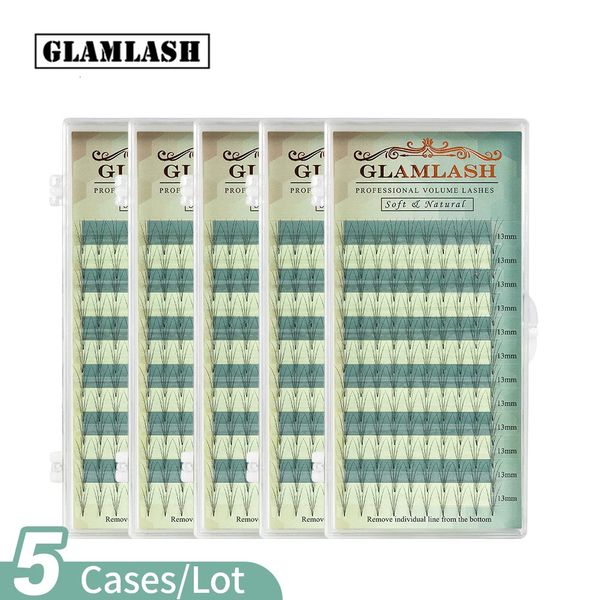 GLAMLASH Venta al por mayor 5 cajas/lote ventilador prefabricado 2D 3D 4D 5D 6D extensión de pestañas volumen individual ruso visón falso pestañas postizas cilios 240124