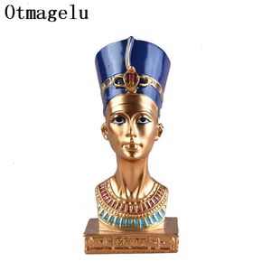 Glamour ancienment égyptien pharaon reine sculpture ornement résine figurine statue miniatures de la maison décoration du bureau de meuble 240425