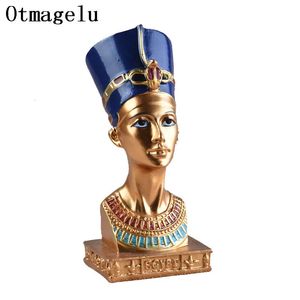 Glamorous Egyptian Pharaoh Queen Sculpture Ornement pour les cadeaux Resin Figurine Statue Crafts Miniatures Home Furnishing Decoration 240521