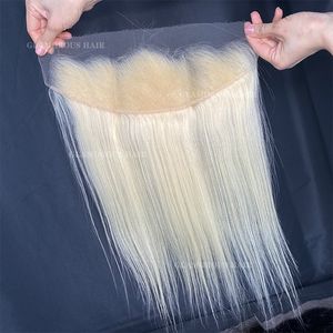 Glamoureuze Peruaans haarblond 613 Silky rechte 13x4 HD Lace frontale en sluiting goedkope Braziliaanse Maleisische Indiase haarverlenging