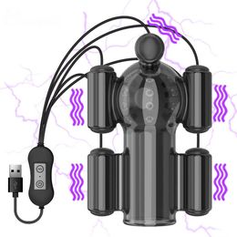 Gland Puissant Vibrateur Pénis Formateur Manches Sex Toys pour Hommes Retarder L'éjaculation Masturbation Masculine 20 Vitesse 210622