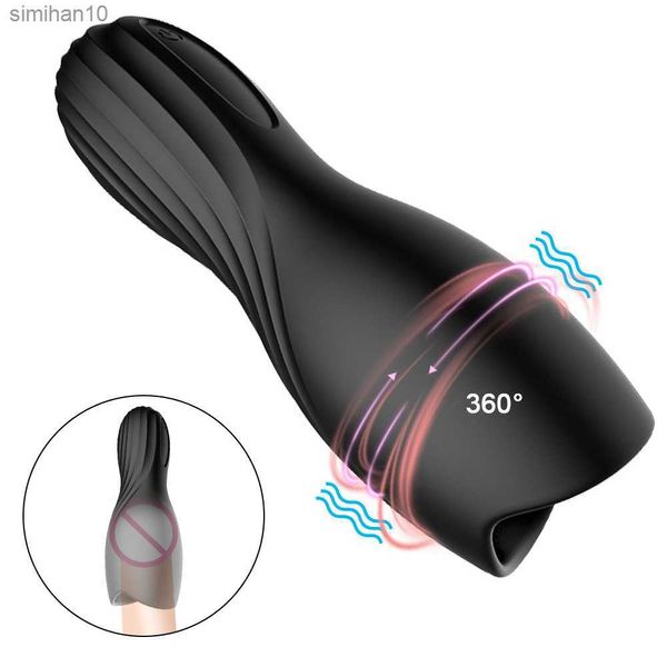 Glans Vibrator Male Masturbator Pussy 10 Mode Automatique Climax Glans Masseur Vibrant Stimuler Érotique Sex Toy pour Hommes Trainer L230518