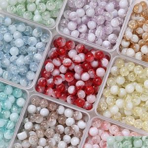 Verre de 10 mm perles pour bracelets Collier de couleur rouge bijoux de boucles d'oreille