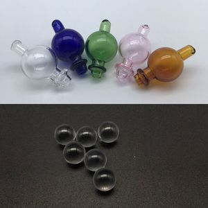Tapa de carbohidratos de burbujas de vidrio con orificio direccional 2 piezas de 6 mm de cuarzo Dab Terp Pearls Balls para cuarzo Banger Banger Nails Bongs Dab Ligs Dab