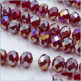 Verre 8Mm Ab Couleur Cristal Rondelle Perles 4Mm Verre En Vrac 145 Pcs / Lot Bricolage Pierre Naturelle Entretoise 48 Perles À Facettes Tchèque Bijoux Mater Dhh9U