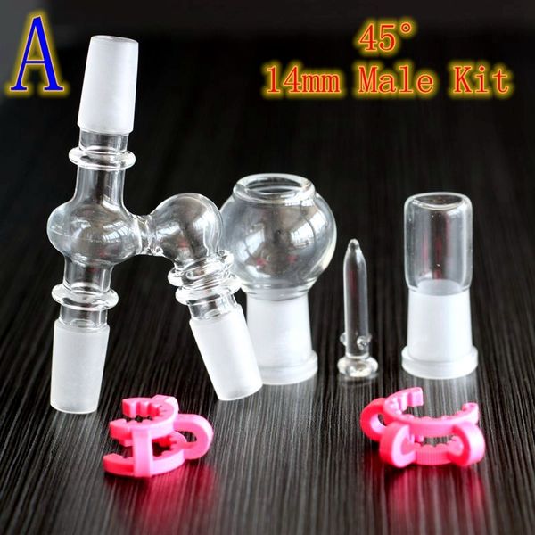 Hookahs Glass Adapter Reclaim Ash Catcher Hookahs 14.4mm o 18.8mm Macho Hembra Junta desplegable Keck Clip para Bong Oil Rig