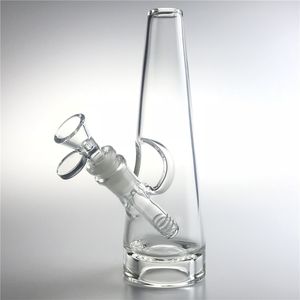 8 Inch Glass Dab Rig Bong Hookah Water Pipes with 14mm Female Downstem Thick Bottom Triangle Hookahs Beaker Bongs Bowl Smoking Pipe