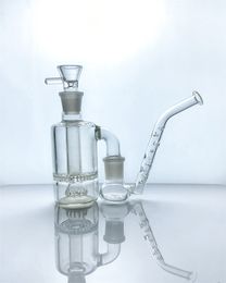 Absorbeur de bong de cendre de verre 18mm eau de narguilé épaissie bulle transparente résistante à la chaleur 90 degrés avec tige de cigarette en forme de J