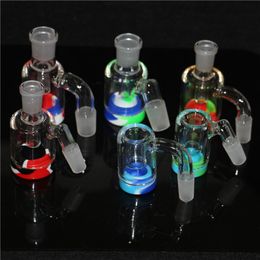 narguilés Verre Ash catcher pour bangs 90 45 degrés 14mm 18mm perc barboteur Bong Oil rigs silicone nectar