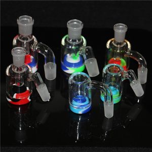 Hookahs Glass Ash Catcher voor bongs 90 45 graden 14 mm 18 mm perc bubbler Bong Oil Rigs Siliconen Nectar