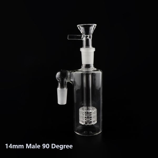 Hookahs Catcher de cenizas de vidrio para bongs 90 45 grados 14 mm de 18 mm Matriz Perc Glassashcatter Bubbler Bong Oil plataformas