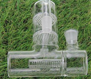 Attrape-cendres en verre pour bang en verre Pipes à eau Grande taille Reclaim AshCatcher Lacunaris Inline deux nids d'abeilles Ashcatcher en 18mm ou 14mm