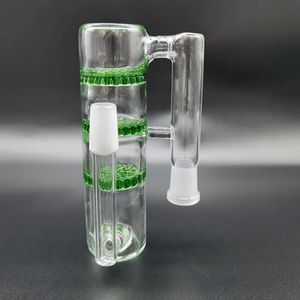 Colector de cenizas de vidrio para cachimba Perc Ashcatcher Tres capas Filtro reciclador de panal 14 mm 18 mm Junta hembra masculina para Shisha Bongs Dab Oil Rig Accesorios para fumar