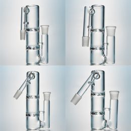 Glas-Aschefänger, Raucherzubehör mit Doppelzyklon-Turbine, Dis-Perc, klarer Aschefänger, 14-mm-18-mm-Verbindung für Bongs, Wasserpfeifen