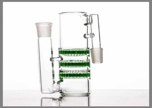 Colector de cenizas de vidrio fumando Tres panales Perc 145188 mm triple HC Bong Precooler Varios colores Directo de fábrica 285 g7220124