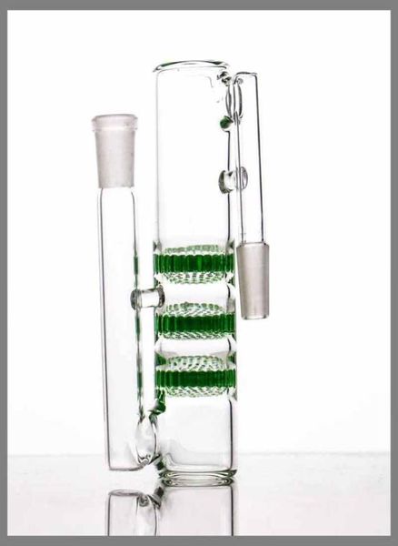 Catcher de cenizas de vidrio fumar tres panales Perc 145188mm Triple HC Bong Prensaler Varios colores Factory Direct 7267699