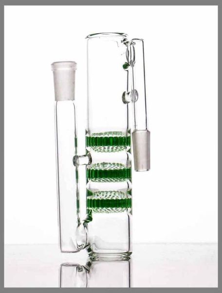 Catcher de cenizas de vidrio fumando tres panales Perc 145188mm Triple HC Bong Prensaler Varios colores Factory Direct 7355215