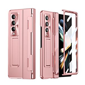 Armor Hard Voor Samsung Galaxy Z Fold 4 5 Fold 3 Fold5 Case Pen Slots Glas Film Screen Protector stand Scharnier Cover