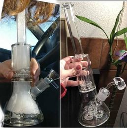 34 cm de altura Beaker Base Dab Rigs Glass Bubbler Downstem Perc Smoking Pipe Dab Water Bongs con un tazón de 18 mm