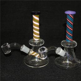 Glass Beaker Bong Frosted Hookah Colorful Water Pipe High Tall Dab Rigs con Downsteam cuarzo banger nail néctar de silicona