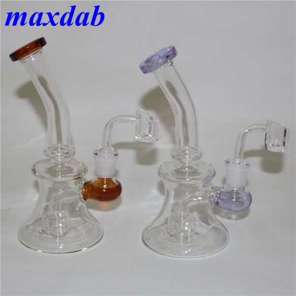 Glass Beaker Bong narghilè Mini Water Pipes percolatore tubo gorgogliatore 14mm banger al quarzo Dab Rigs Oil wax Rig
