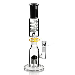 Dikke Glazen Waterpijp Bubbler met Arm Boom Perc Recycler Bongs Verwijderbare Freezable Helix Coil Waterpijp met 18mm Joint Gekoeld Roken Shisha Ash Catcher