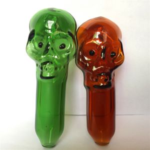 Glas Bot Head Skull Hand Pipe Tabakspijpen 4.5 Inch Rijke kleur Roken Bong Accessoires Op voorraad