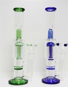 Bong de vidrio Pipa de agua para fumar Cachimba Percolador Difuso 26 cm Shisha Bongs Tubos Filtro Beaker Bubbler W / ICE Catcher Hookahs