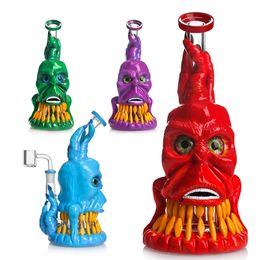 10 centimeter glazen bong 3d Halloween Hookah Water Pijp Glas Bong Eye Tentacle-Eye Monster Multi-Color grappige waterpijp met Quartz Banger Smoking Accessoires