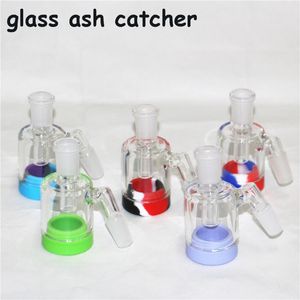 Hookahs Glass Bong Ash Catchers 14 mm 18 mm Dikke Pyrex Bubbler Catcher 45 90 graden Ashcatcher Siliconenwaterpijpen