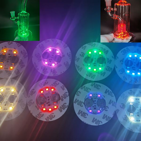 Base de bang en verre Dab Rig LED Accessoires pour fumer 7 couleurs Ajustement automatique Autres fournitures de tasse de bar de fête festive Accueil Gardenled pour Bongs Narguilé