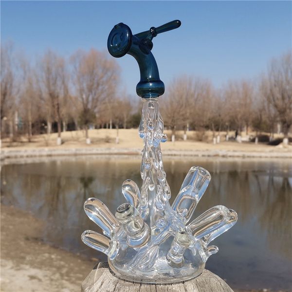 Bong En Verre Bongs Pipe À Eau Narguilé 10MM Joint Femelle Faire Un Splash Vert Épais Dab Rig Banger Percolater Craftbong Bécher Rigs Fonctionnels Accessoires Pour Fumer À L'huile