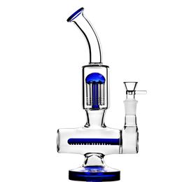 Bangs en verre capiteux à base solide avec perc arbre à bras Inline Perc Embouchures évasées Plates-formes pétrolières