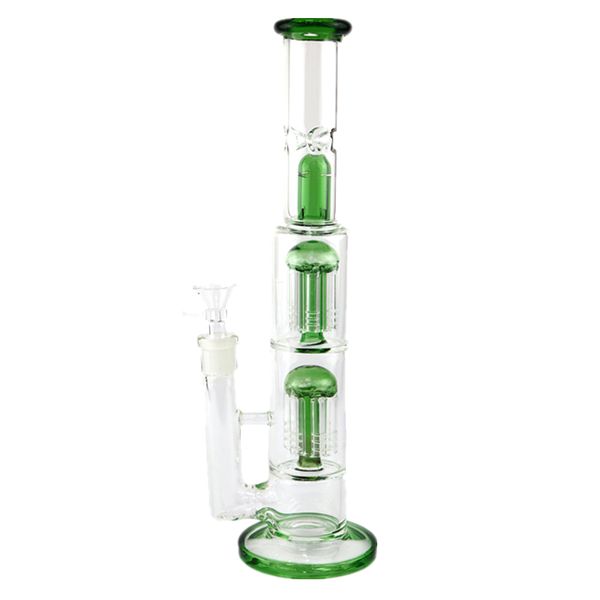 15 Pouces Verre Bong Narguilé Fumer Pipe À Eau 6 Arbre Percolateur Diffus Shisha Filtre Beaker Bubbler W / ICE Catcher Bongs Narguilés