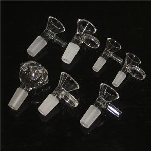 Glass Bong Hookah Bowls Clear Round Glass Tobacco Bowl 10mm 14mm Macho Para agua Bongs Fumar Pipas Adaptador desplegable