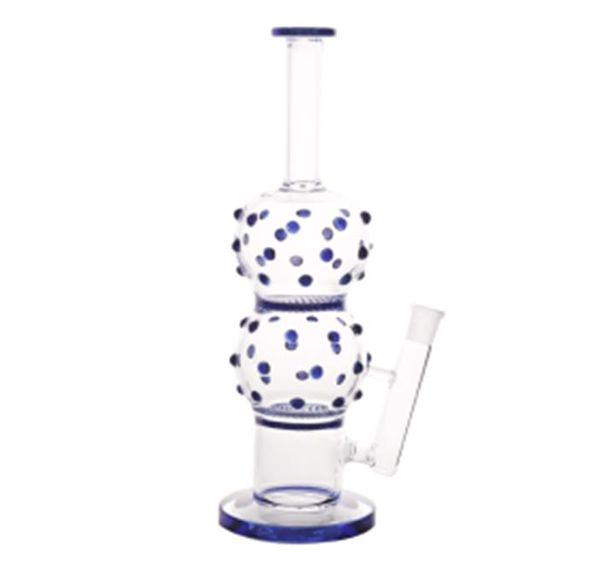 Bong en verre narguilé conduites d'eau en verre bécher recycleur 11 pouces bongs dab plate-forme brûleur à mazout cendrier barboteur