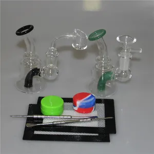 Verre Bong narguilé Oil Rig Fumer pipe à eau bulle dab rigs avec 14mm Bowl quartz banger