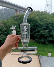 Glass Bong Hookahs Inline Perc Water Pipes con percoladores 12 pulgadas Oil Dab Rig Recycler Bubbler para fumar hierba seca