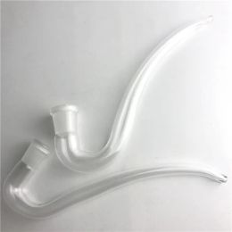 Adaptador de gancho de Glass Bong J para cenizas de cenizas 14 mm 18 mm Glass Straw Curve Tubo Tubo Accesorios para fumar bricolaje LL