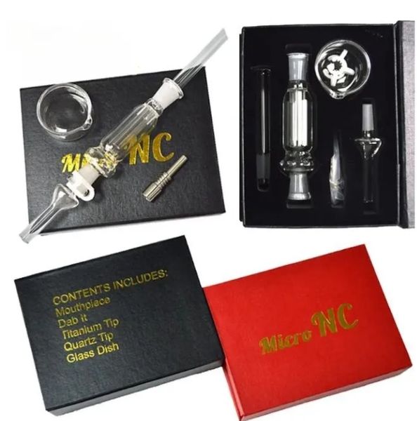 Verre Bong Nector Collector NC Kits 10mm Joint Narguilés Conseils Nail Keck Clip Bongs Cire Huile Dab Rigs Outils Portable Tuyau De Fumée Tuyaux De Fumer De L'eau Épais Pyrex