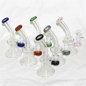 Hookahs Glass Bong Oil Rigs Water Bongs Dab Rigs met een kom of 4 mm 14 mm kwart Banger Smoking Mini Pipes