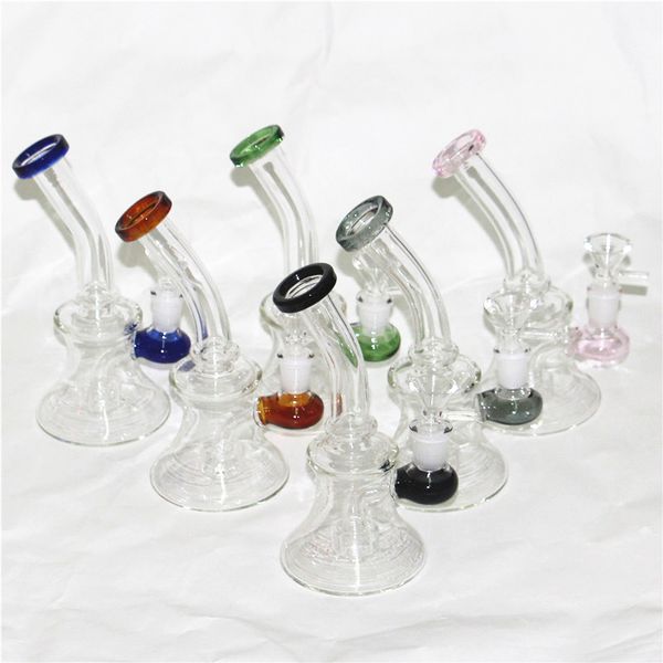 Cachimbas de vidrio bong plataformas petroleras bongs de agua plataformas dab con tazón o 4 mm 14 mm cuarzo banger fumar mini pipas