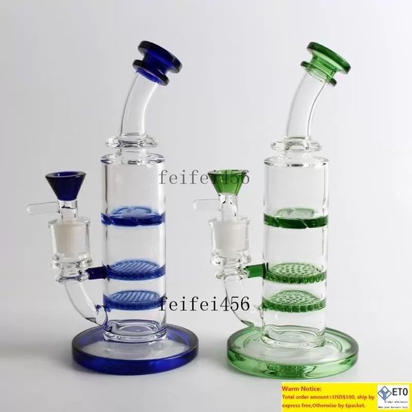 Bong de vidrio plataforma petrolera Honeycomb tornado perc tubos de agua grandes plataformas dab conjuntas bongs Venta directa de fábrica