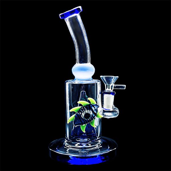 Plataforma de perforación de tubería de agua piramidal bong de vidrio plataforma de perforación perc hookah dab 14 mm rosca interna GB381