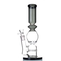 Bong en verre Bongs à fumée Pipe à eau Pipes à fumer Dabber Rig Tubes à huile Filiter à l'intérieur de 11,8 pouces 5 mm d'épaisseur 19 mm Bols mâles énorme frange